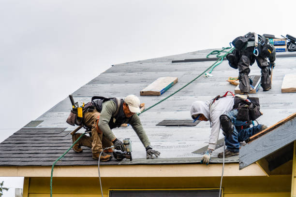 Professional Roof Replacement technician working in Hankamer, TX